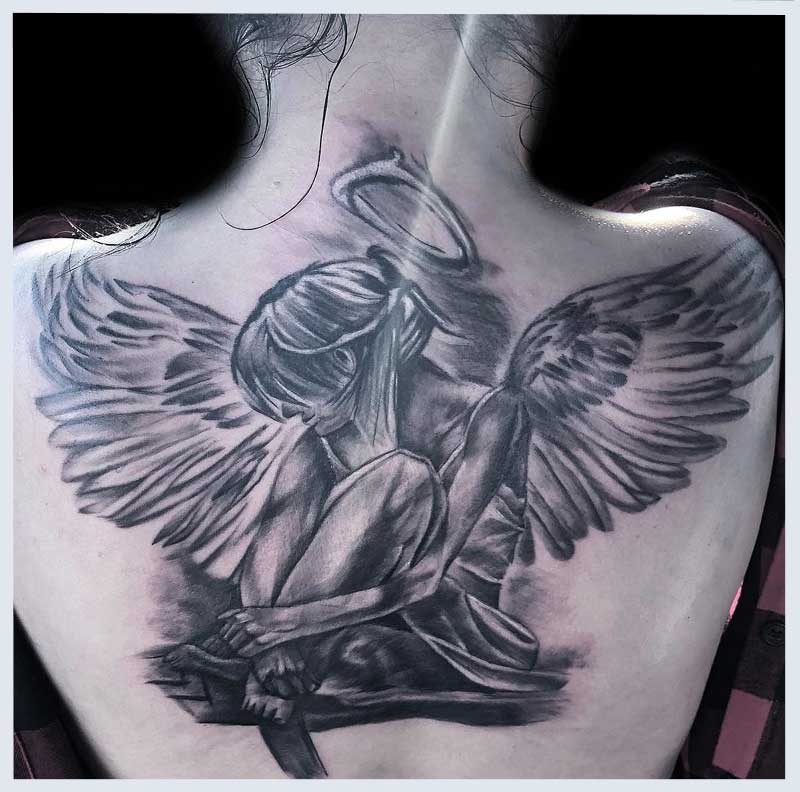 Miguel Angel Tattoo  Archangel Gabriel writing Virtually impossible to