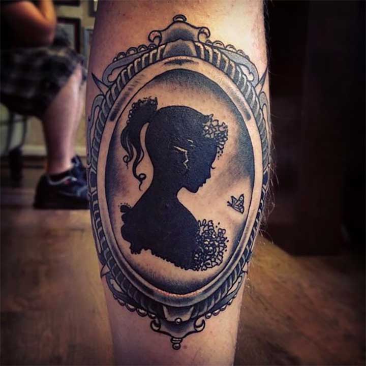 woman silhouette tattoo