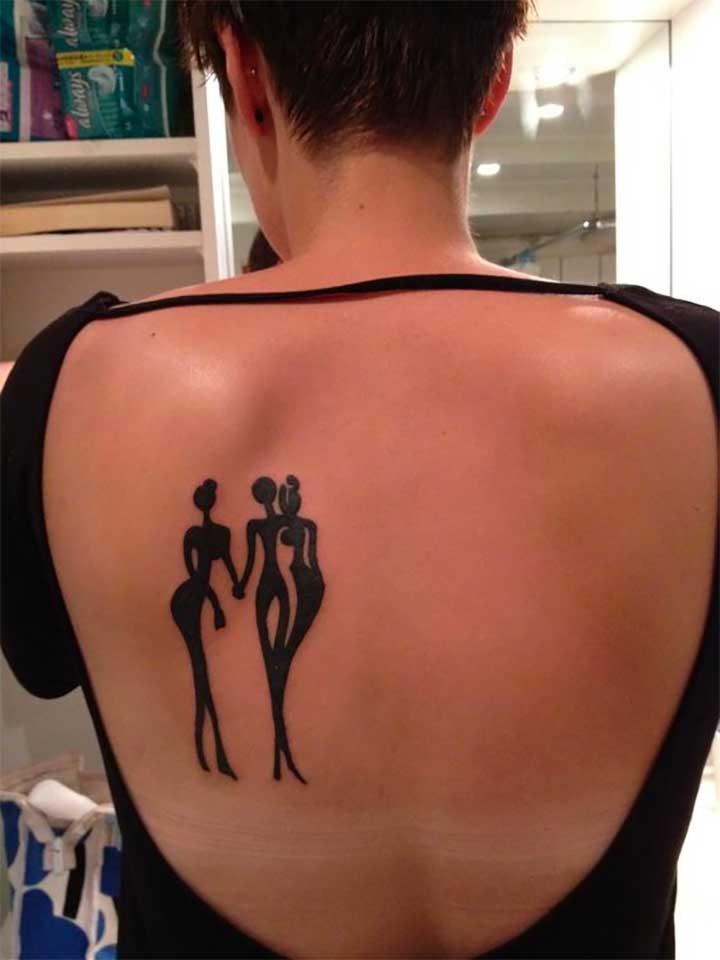 woman silhouette tattoo