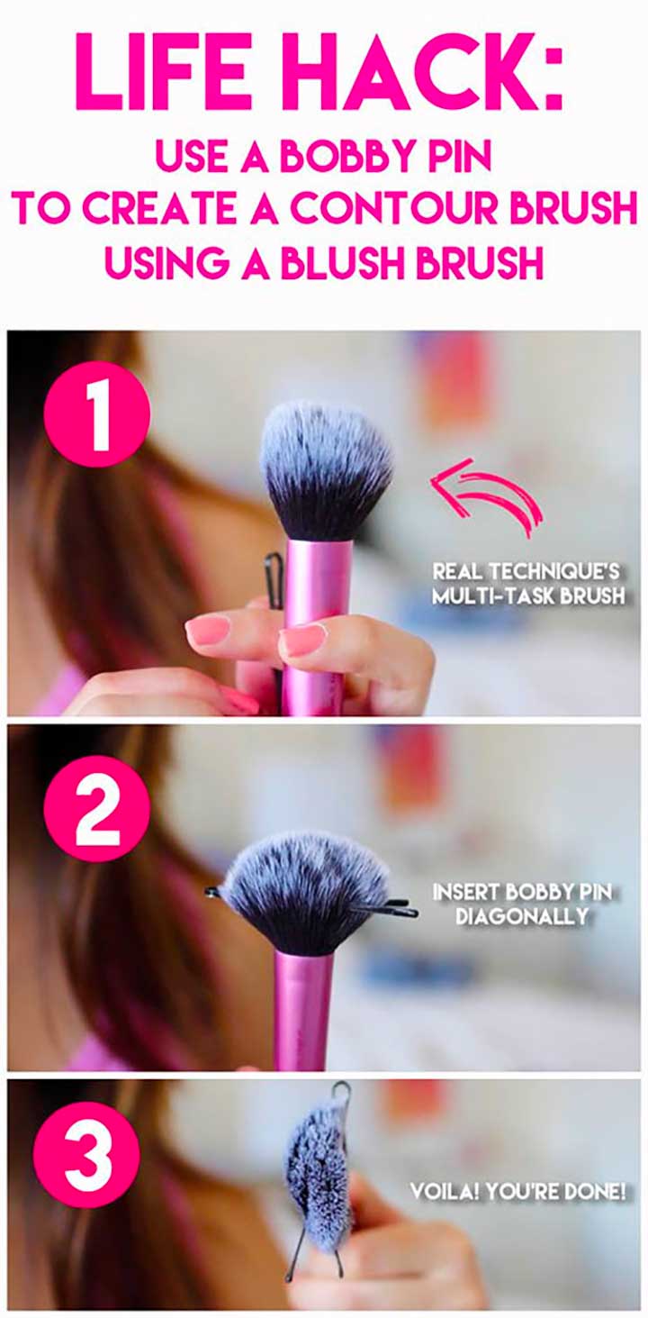 Use A Bobby Pin To Create A Contour Brush
