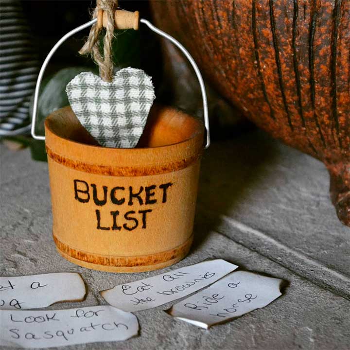 Bucket list gift basket