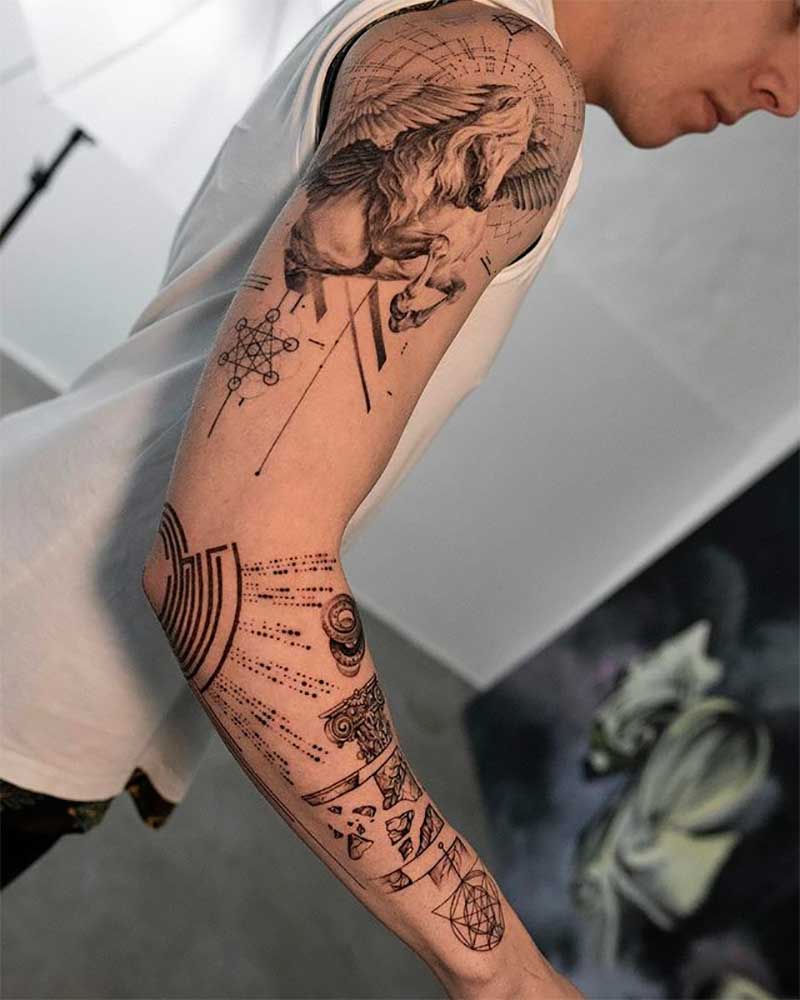 Tattoo of Stylized Pegasus Inspiration elevation tattoo  custom tattoo  designs on TattooTribescom