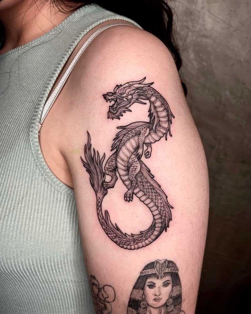 Tattoo of Japanese dragon Fertility tattoo  custom tattoo designs on  TattooTribescom