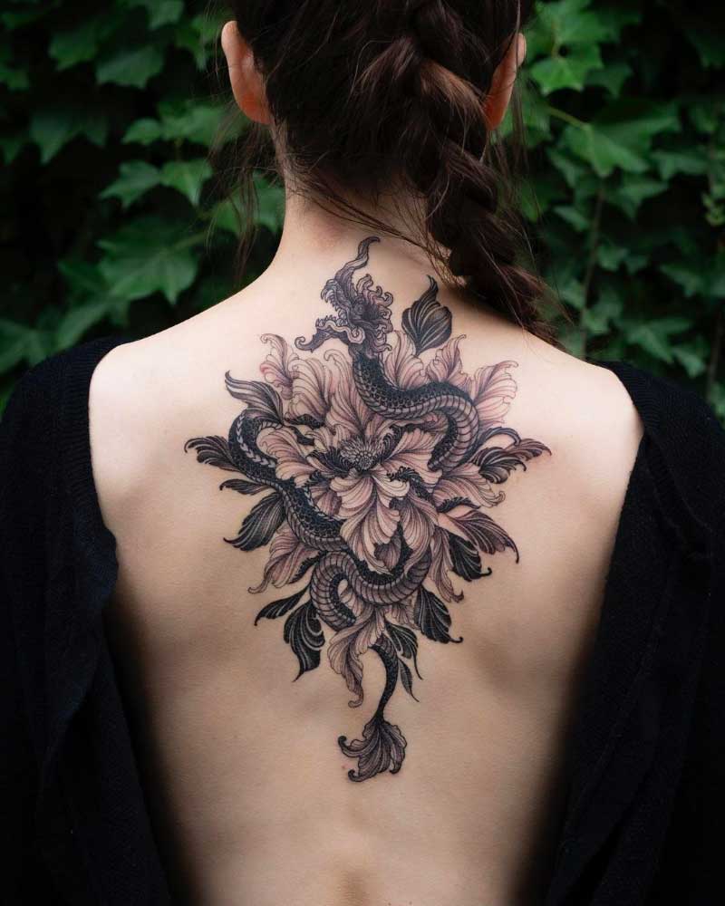 Flower Dragon Tattoo  Get an InkGet an Ink