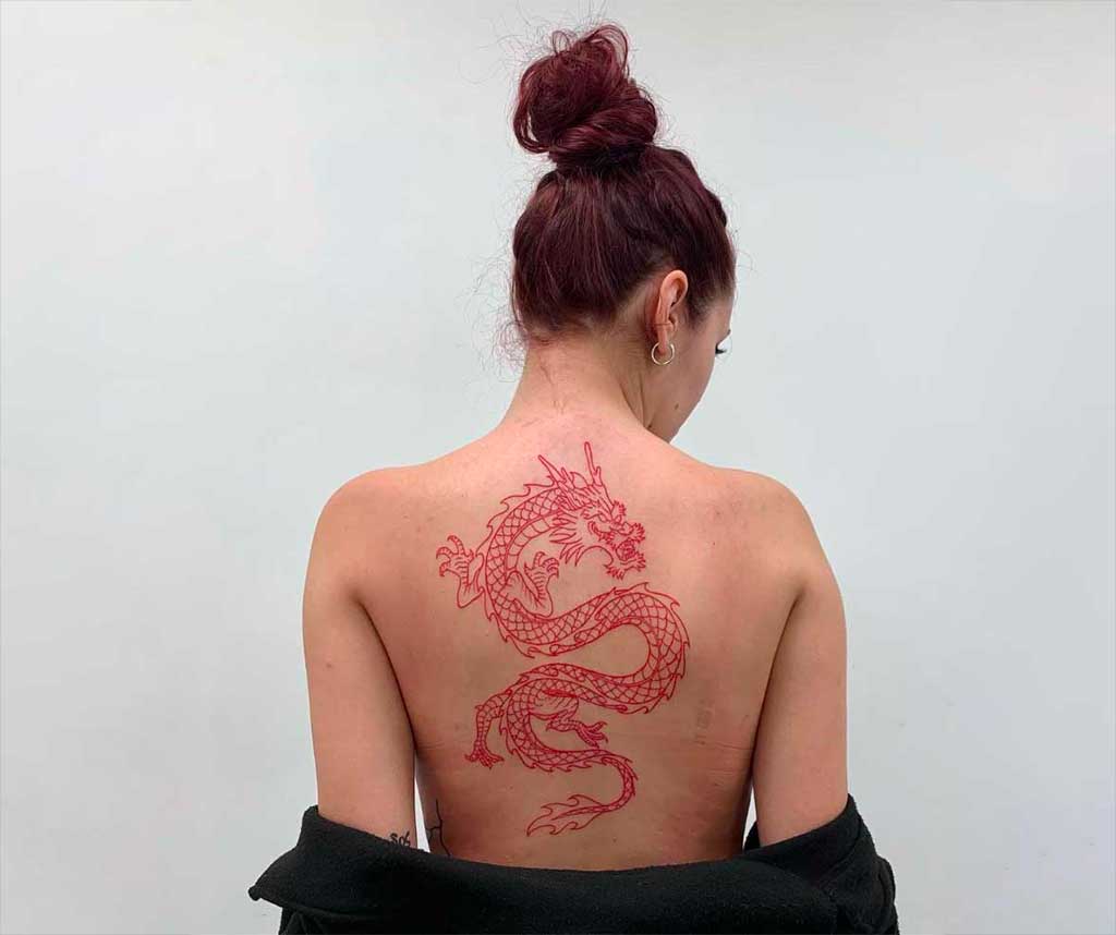 Red Dragon Tattoo On Neck by emvtattoos  Tattoogridnet