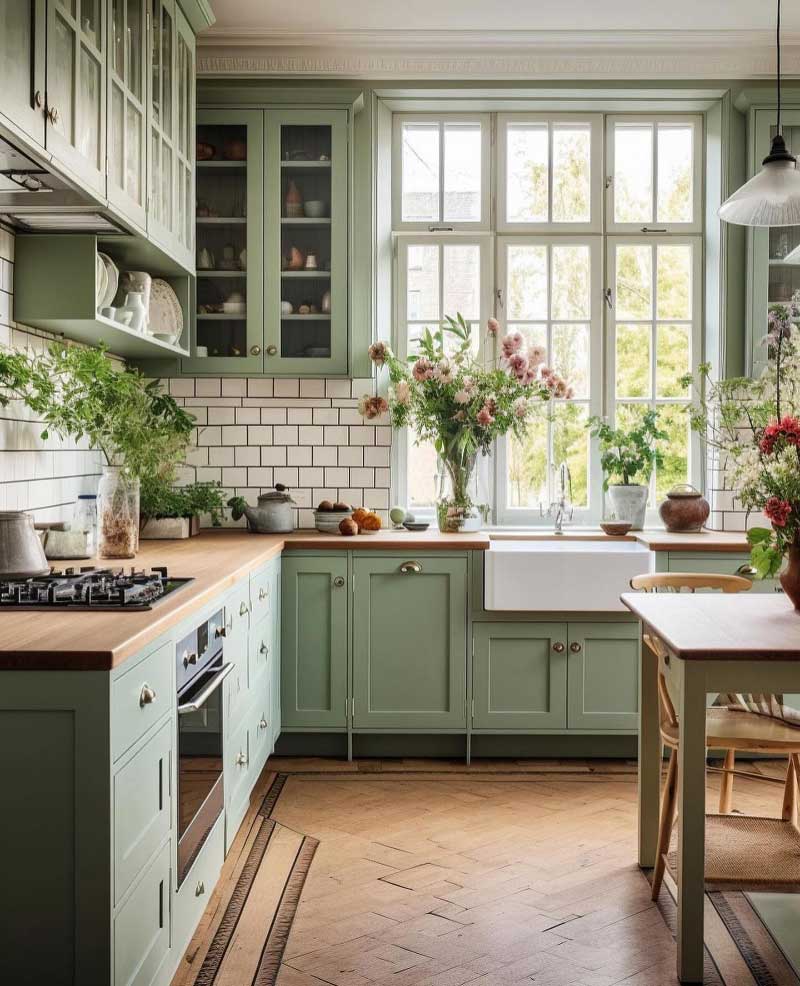14 Gorgeous Olive Green Kitchen Cabinets Ideas