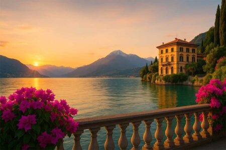 Top Italian lakes: Sunrise over Lake Como.