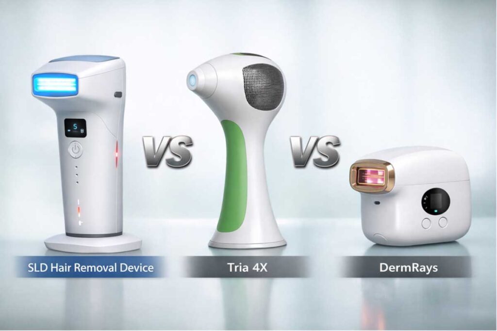 SLD Hair Removal Device vs Tria 4X vs DermRays: Which At-Home Laser Is Worth It in 2026? SLD Hair Removal Device vs Tria 4X vs DermRays